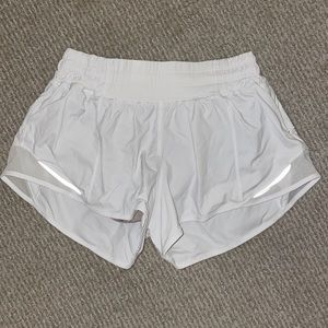 lululemon white hotty hot shorts